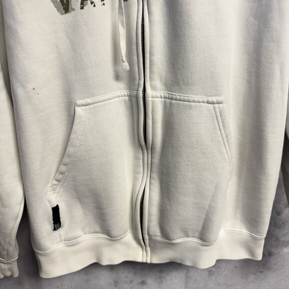 Vintage Y2K Vans Skate Hoodie Sweatshirt Mens Large 23x26 White Skateboard Zip - Picture 4 of 12